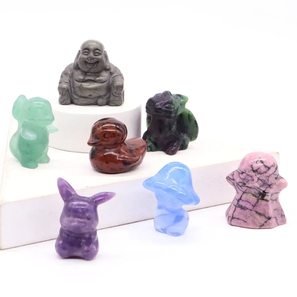 Mini Carved Figurine Collection | Assorted Materials • 1–20 Pieces