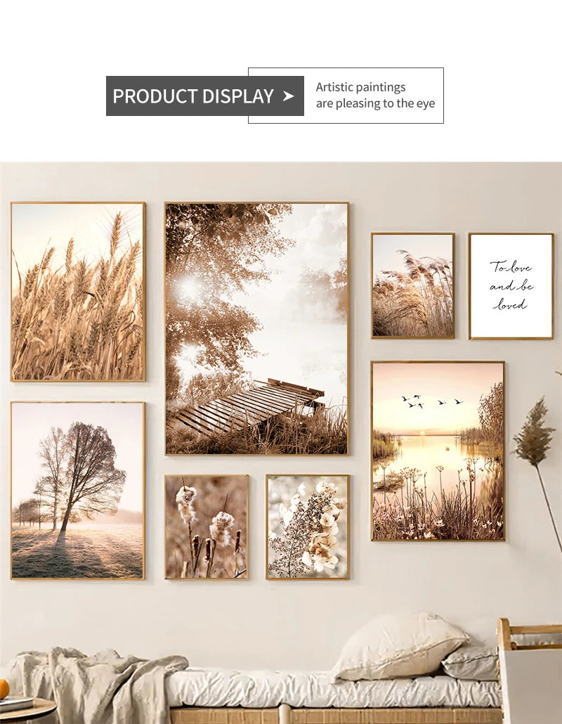 Botanical Landscape Canvas Print | Modern Wall Art for Living Room & Home Décor