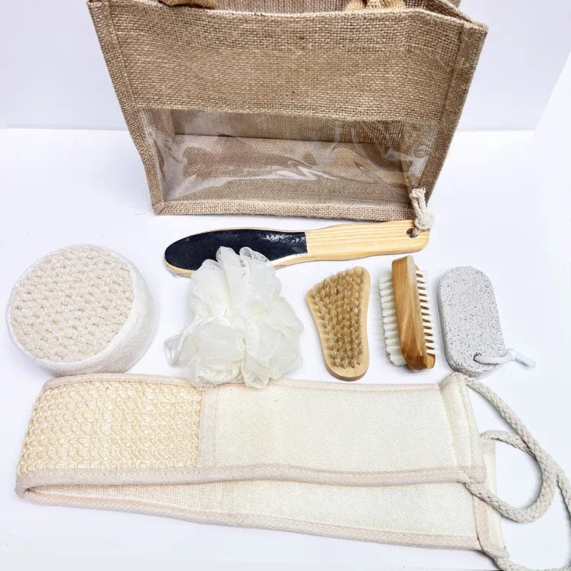 7-Piece Hemp & Wood Eco Spa Gift Set