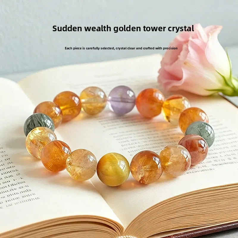 Citrine Crystal Beaded Bracelet