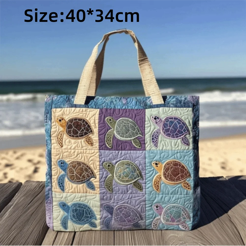 Vintage Quilted Canvas Tote Bag | 3D Art Prints for Nature & Animal Lovers