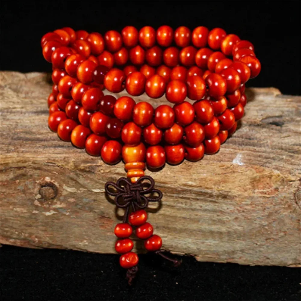 Natural Sandalwood 108 Bead Mala Bracelet