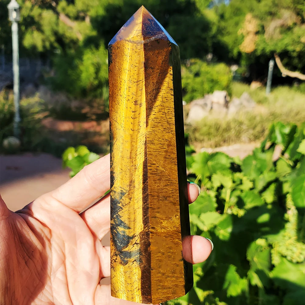 Tiger Eye Crystal Tower | Natural Stone Point Wand
