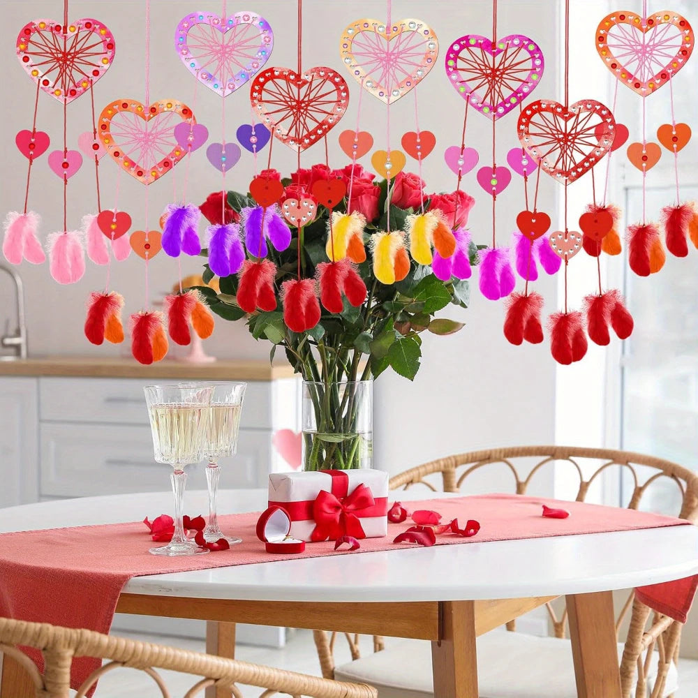 Wooden Heart Dream Catcher DIY Kit — Boho Craft Set with Feathers & Wool