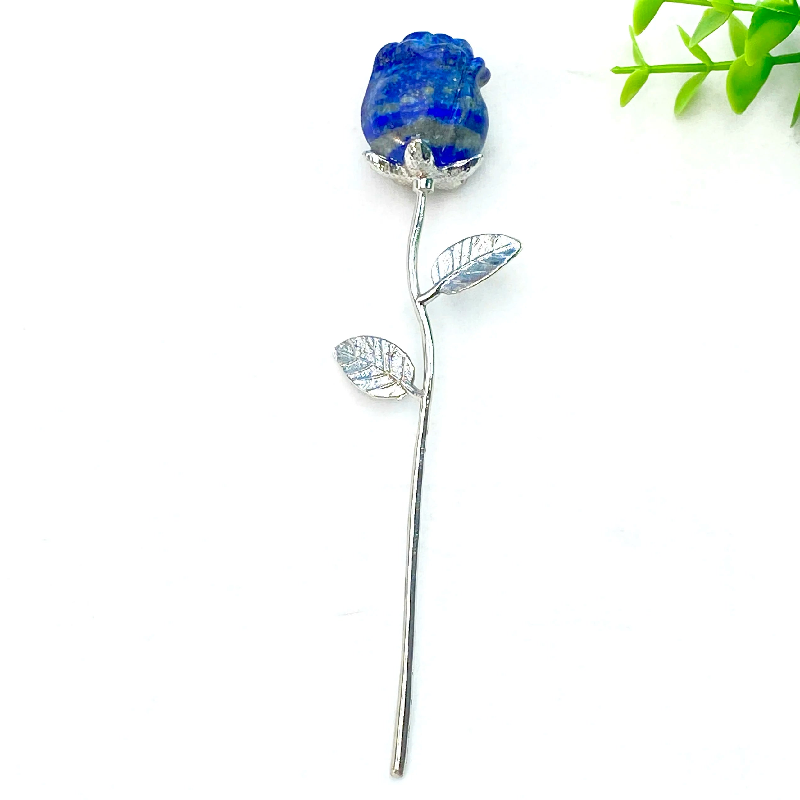Crystal Carved Rose Flower — Natural Gemstone Rose Gift