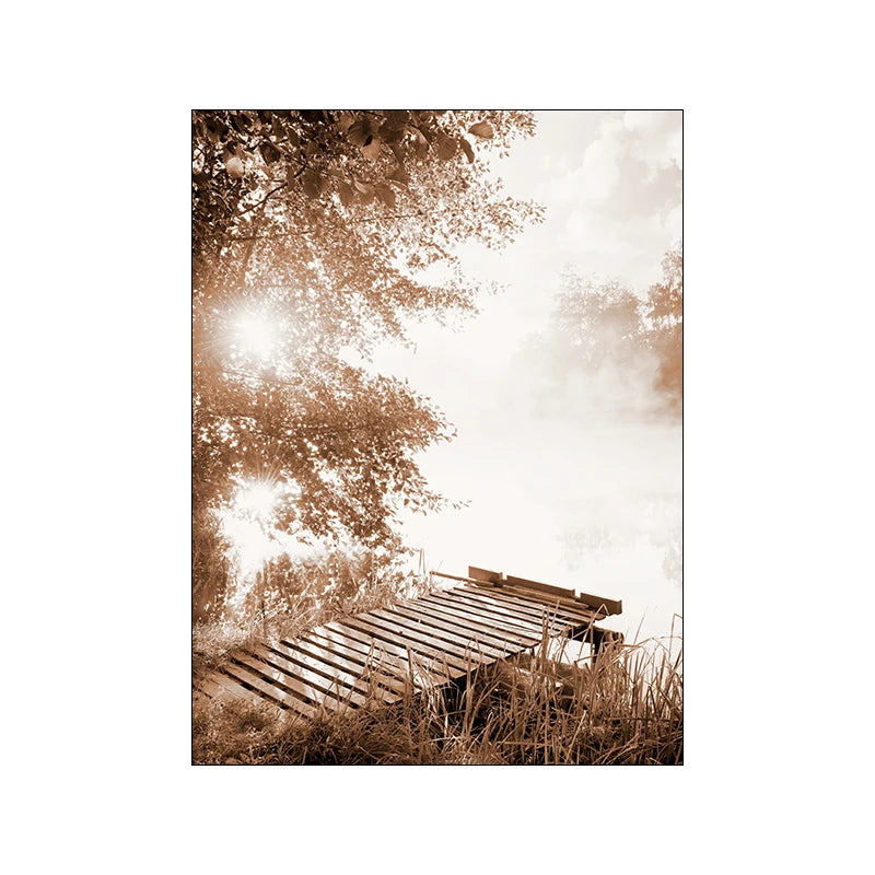 Botanical Landscape Canvas Print | Modern Wall Art for Living Room & Home Décor