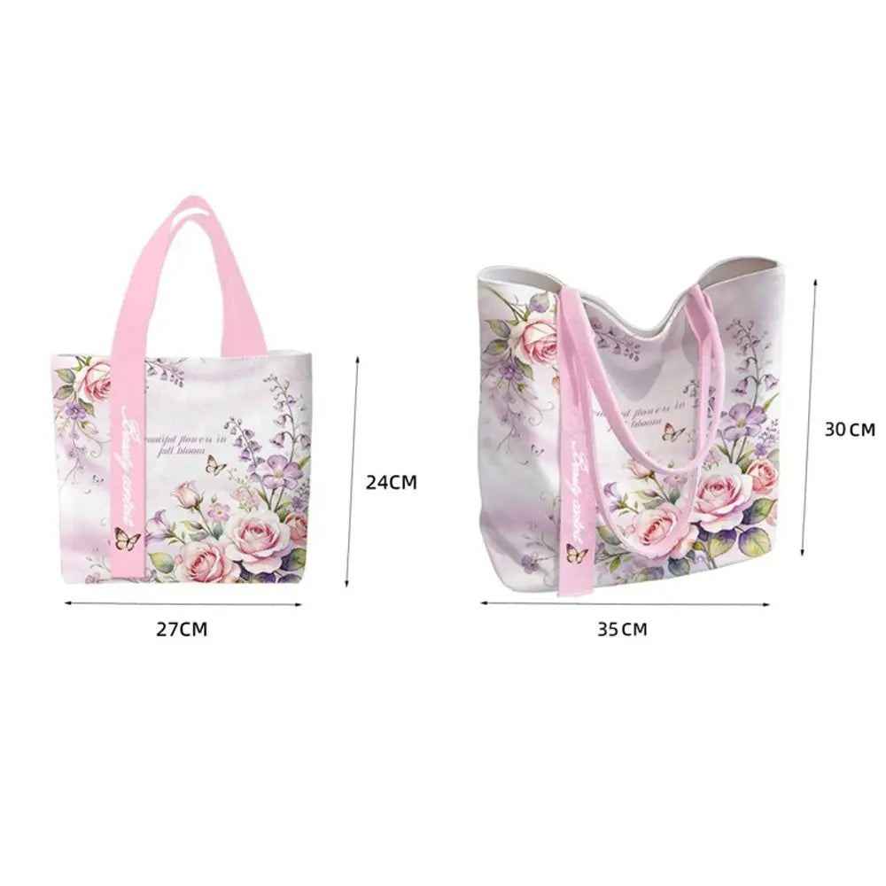 Floral Canvas Tote Bag | Two Size Options