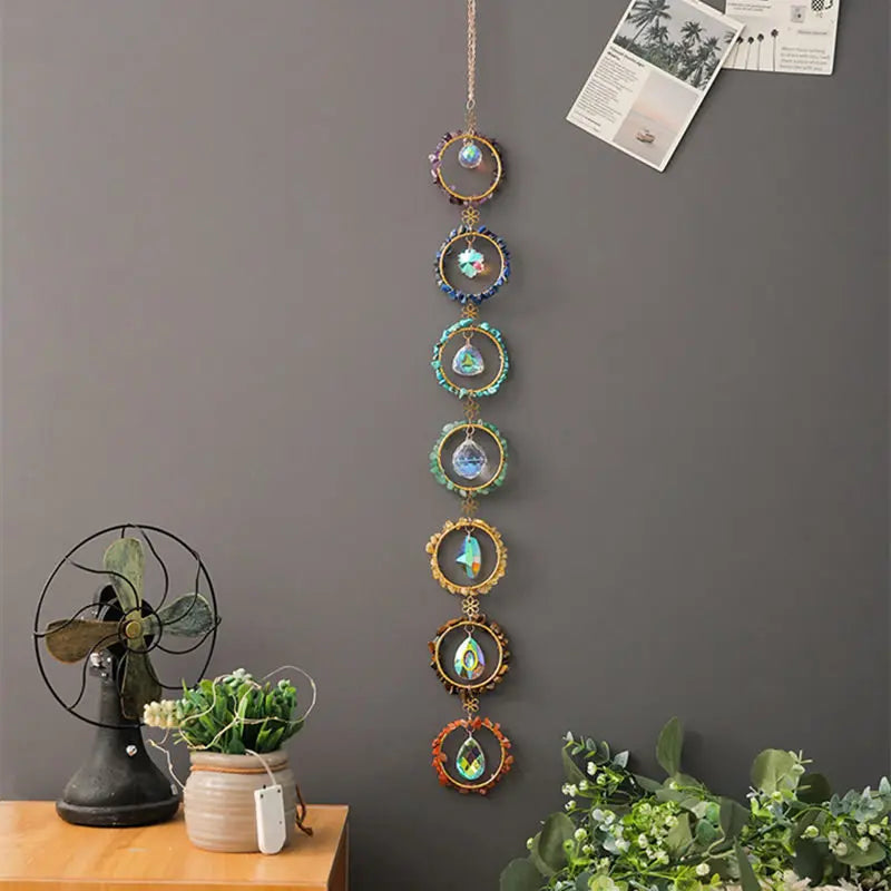 7 Chakra Crystal Tree of Life Hanging — Natural Gemstone Suncatcher