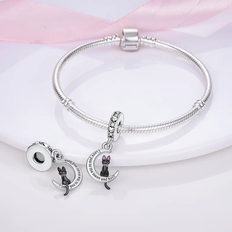 925 Sterling Silver Charm Holder Set – Bag Charm & Key Ring for DIY Jewelry