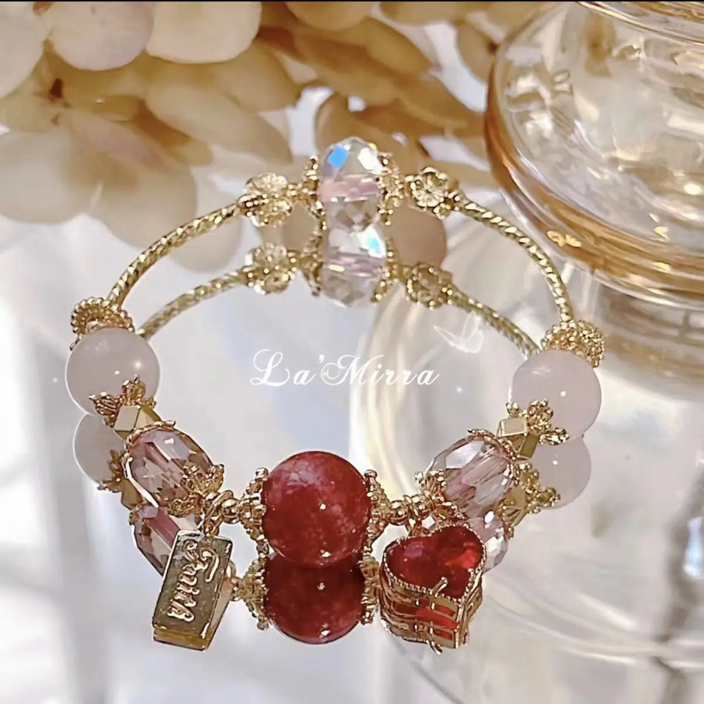 Blue Sandstone Crystal Star Bracelet | Starry Sky · Heart & Moon Charm Styles