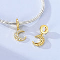 Moon & Sun Celestial Charms – 925 Sterling Silver Zircon Bracelet Pendants