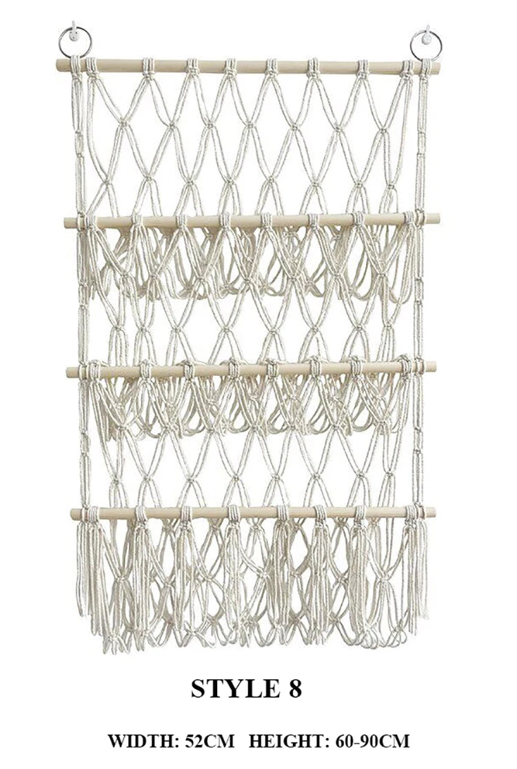 Boho Handwoven Storage Hammock | Wall-Mounted Stuffed Animal & Toy Organizer