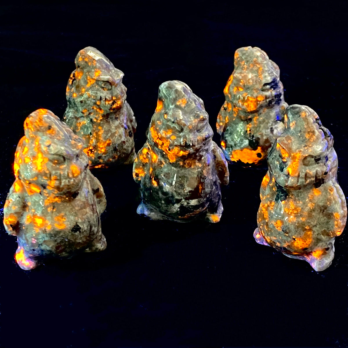Yooperlite Clown Crystal Figurine | UV Fluorescent Glowing Stone | Halloween Decor