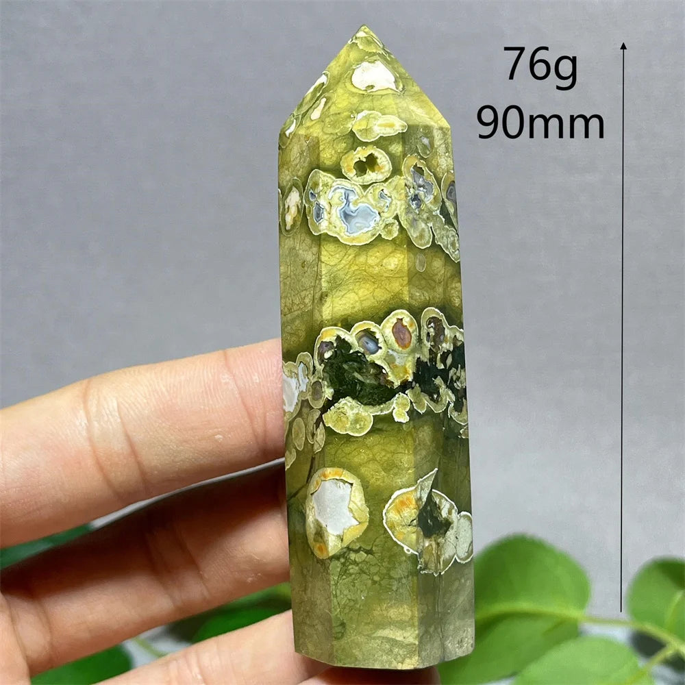 Natural Rainforest Crystal Tower — Flashy Quartz Mineral Wand for Reiki & Feng Shui