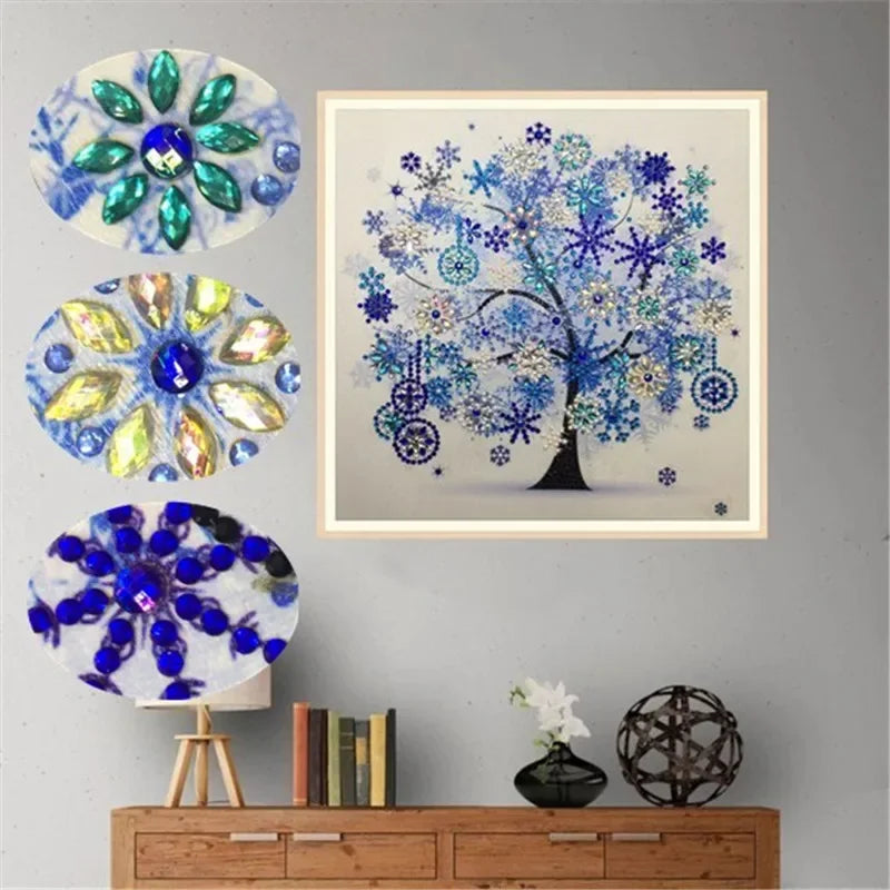 Winter Flower Tree Diamond Painting Kit | Special-Shaped Diamonds