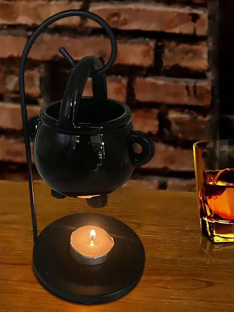 Witch Cauldron Wax Melt & Oil Burner | Hanging Halloween Aroma Diffuser