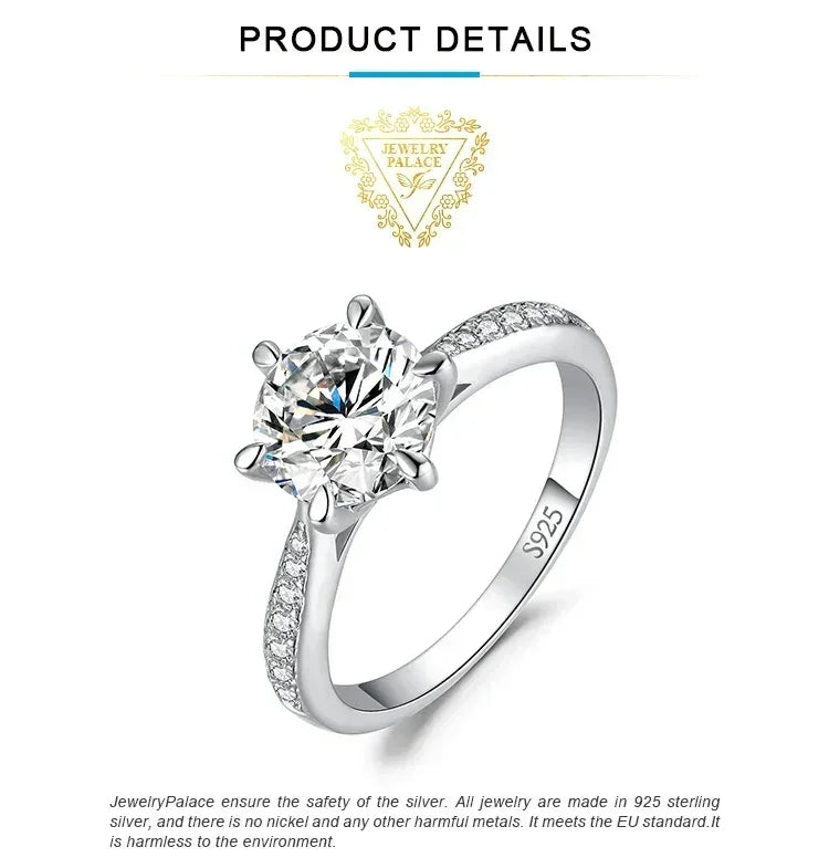 Starlight Round Moissanite Sterling Silver Ring