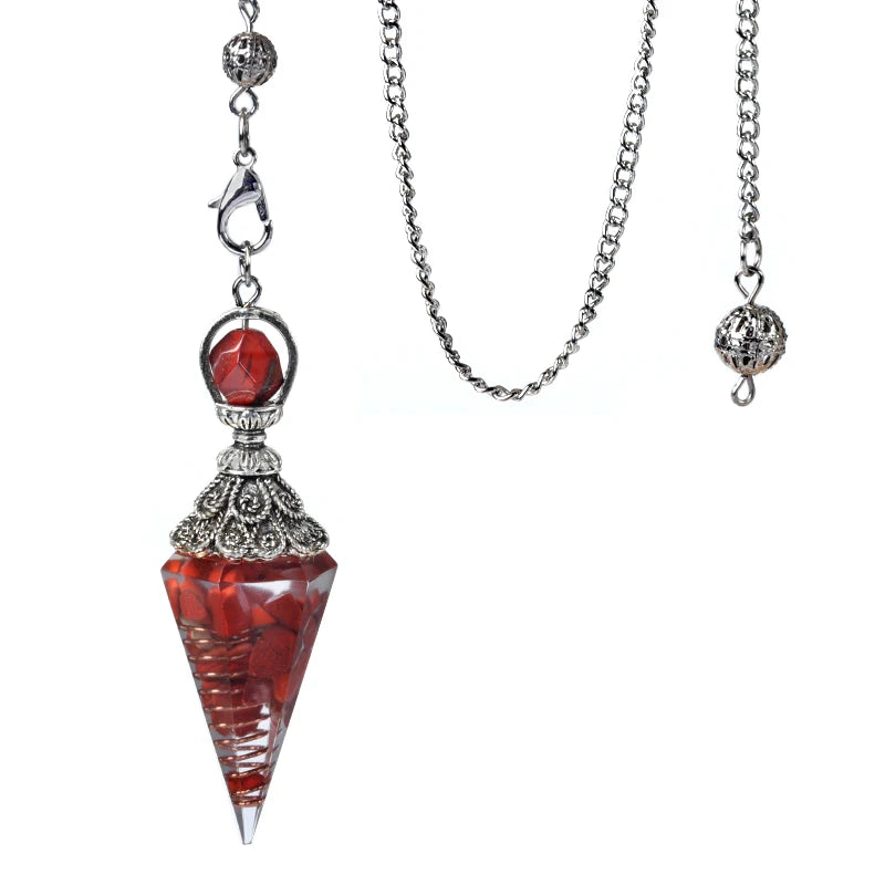 Crystal Pendulum Pendant | Natural Stone Dowsing Necklace