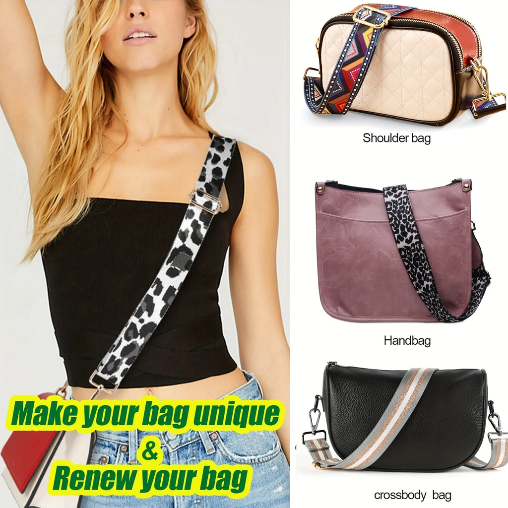 Boho Embroidered Wide Nylon Bag Strap
