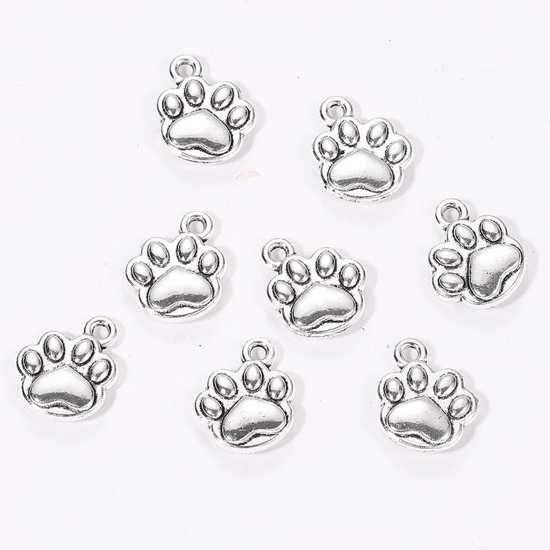 Bear Paw Charms – 20pcs Zinc Alloy Pendants for DIY Jewelry Making