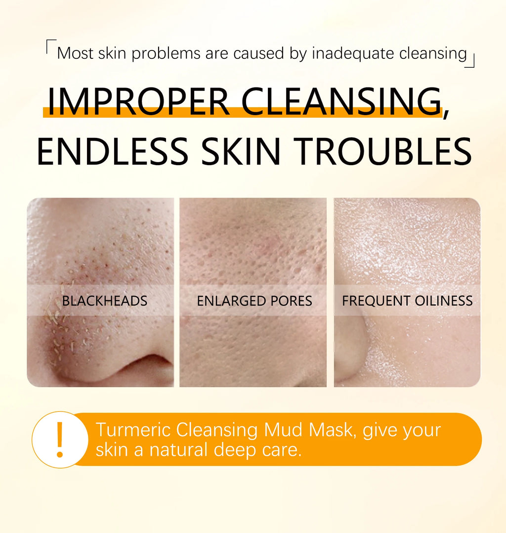 Turmeric & Vitamin C Clay Mask – Deep Cleansing, Pore-Minimizing & Brightening