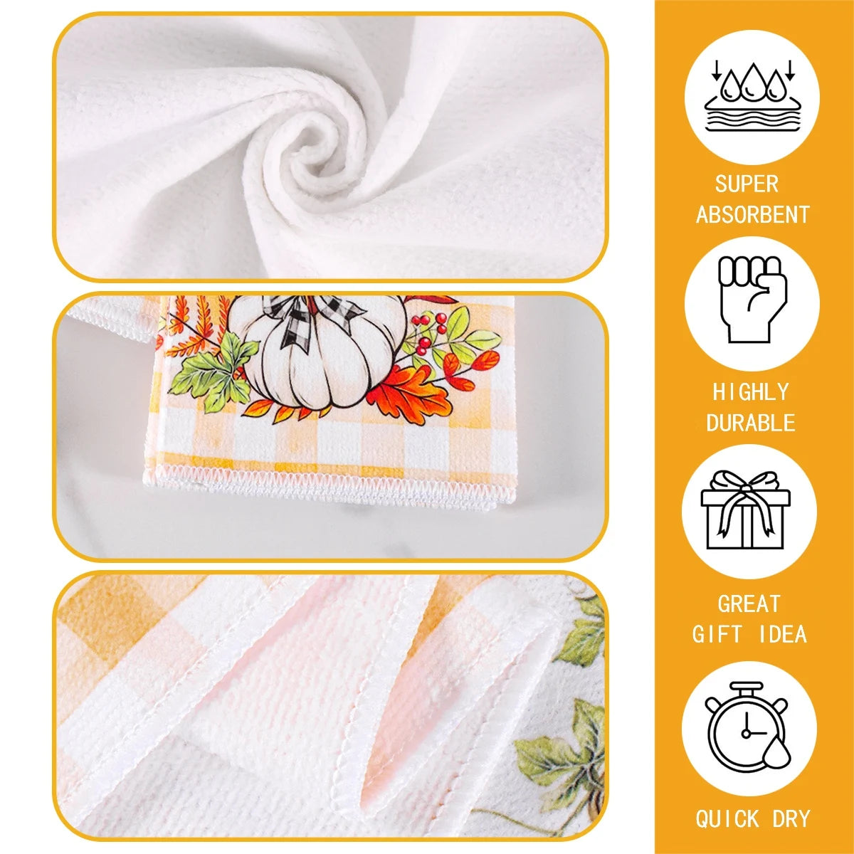 Halloween Hand Towels — Ghost, Boo & Pumpkin Printed Kitchen & Dish Towels (2-Pack)