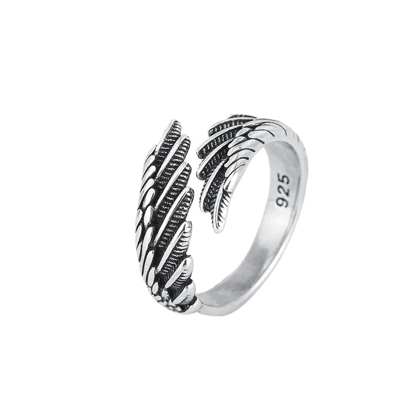 925 Sterling Silver Angel Wing Ring