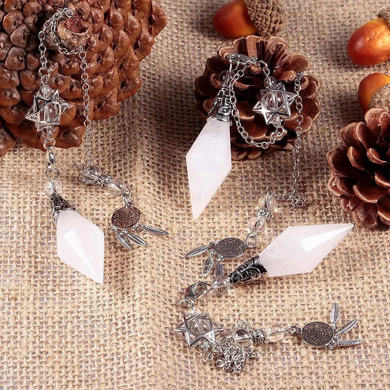 Crystal Pendulum with Dreamcatcher Chain