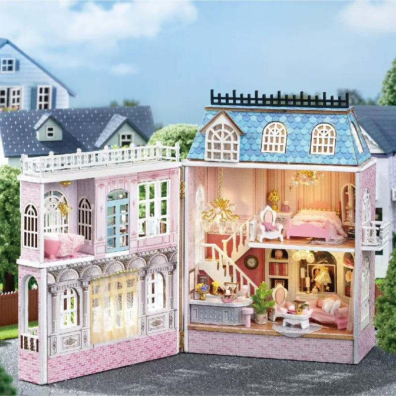 DIY Miniature Home Kit – Cute Wooden Handmade Dollhouse Model for Decoration & Gifting