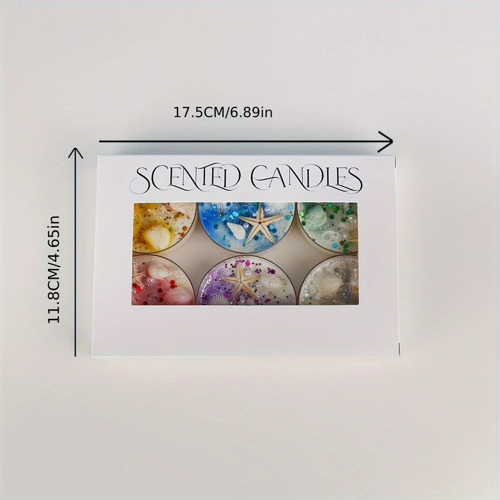 Seashell Soy Wax Candle Gift Set | Pearl & Glitter Accents
