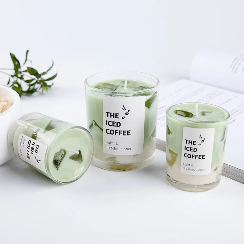Coffee Cup Jelly Wax Candle | Smoke-Free Aromatherapy Candle (Matcha & Welcome Café)
