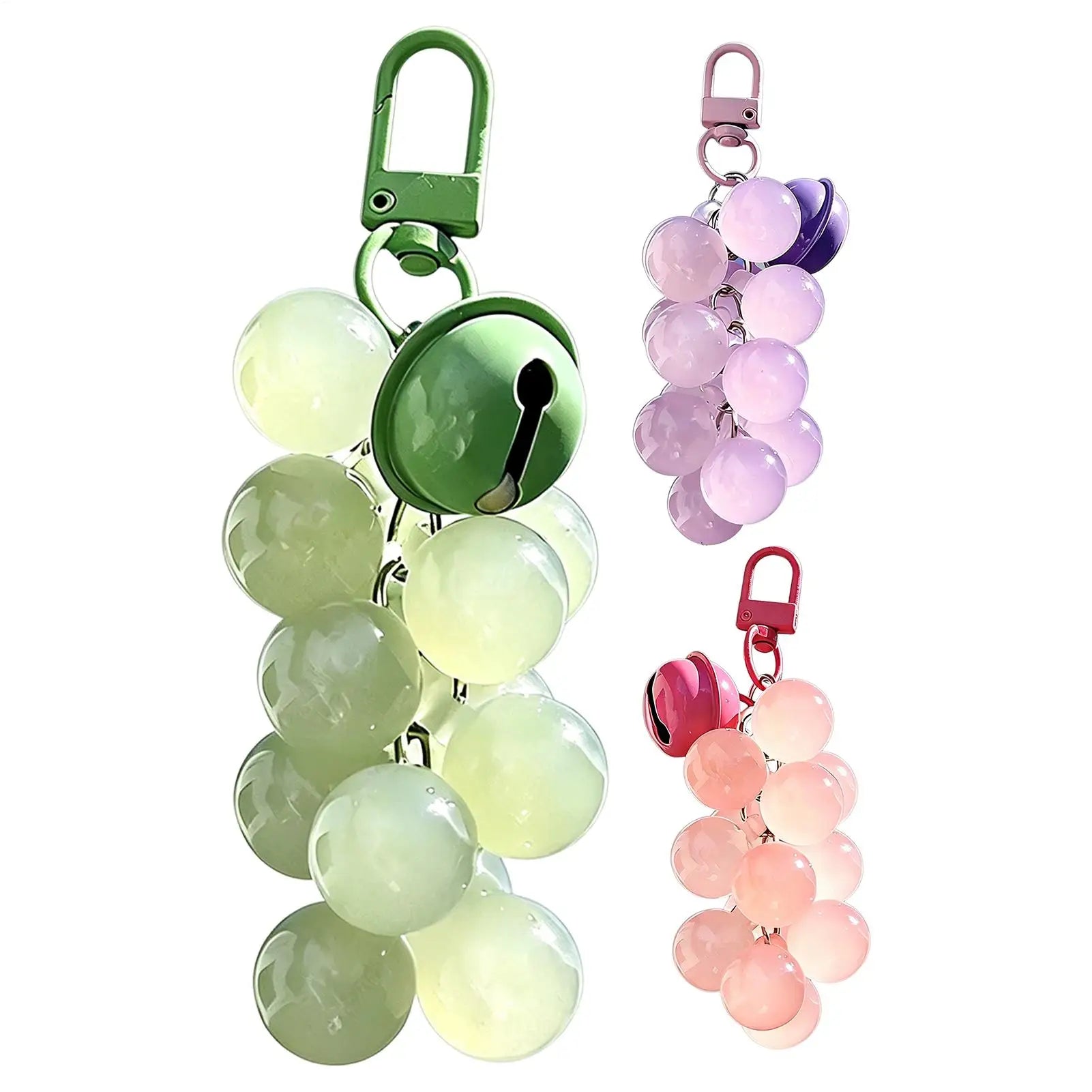 UV Color-Changing Grape Bag Charm – Sun-Sensing Fruit Keychain for Purses & Bags