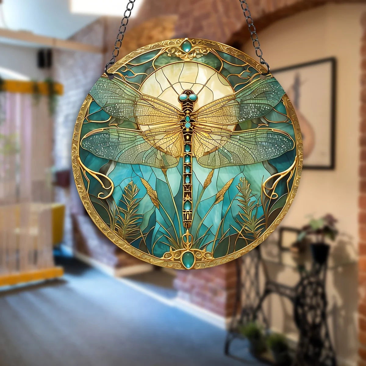 Stained Glass Dragonfly Suncatcher