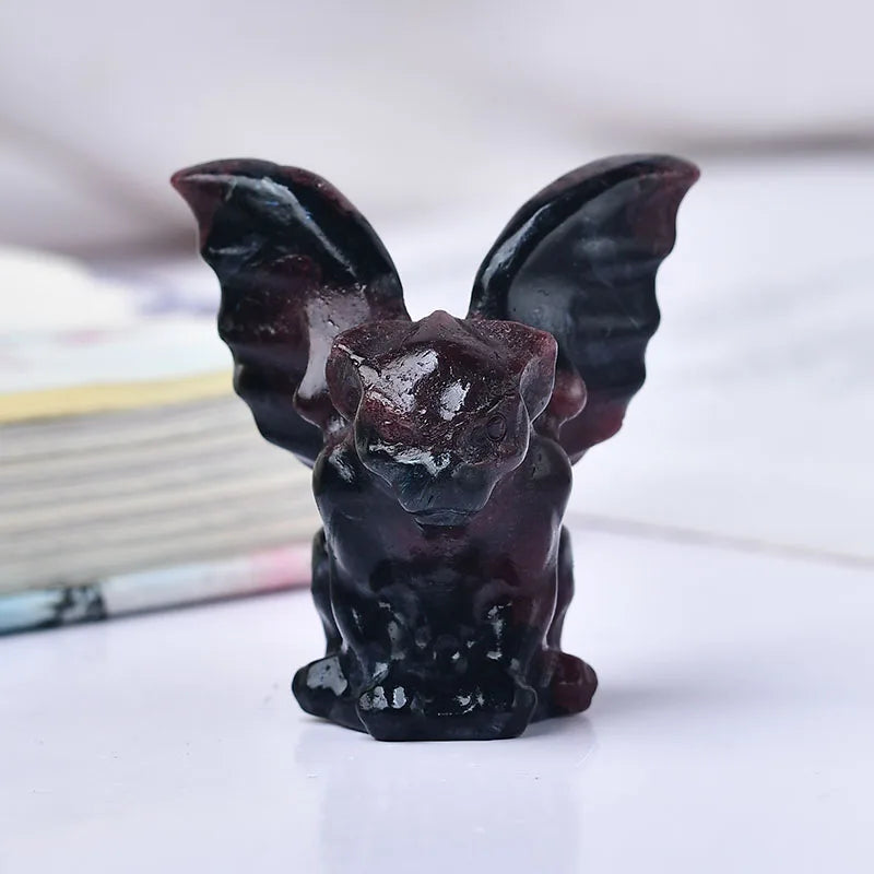 Natural Stone Crystal Gargoyle Figurine