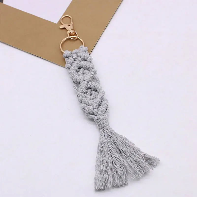 Boho Handmade Rope Braided Keychain | Bag Charm & Phone Lanyard Gift
