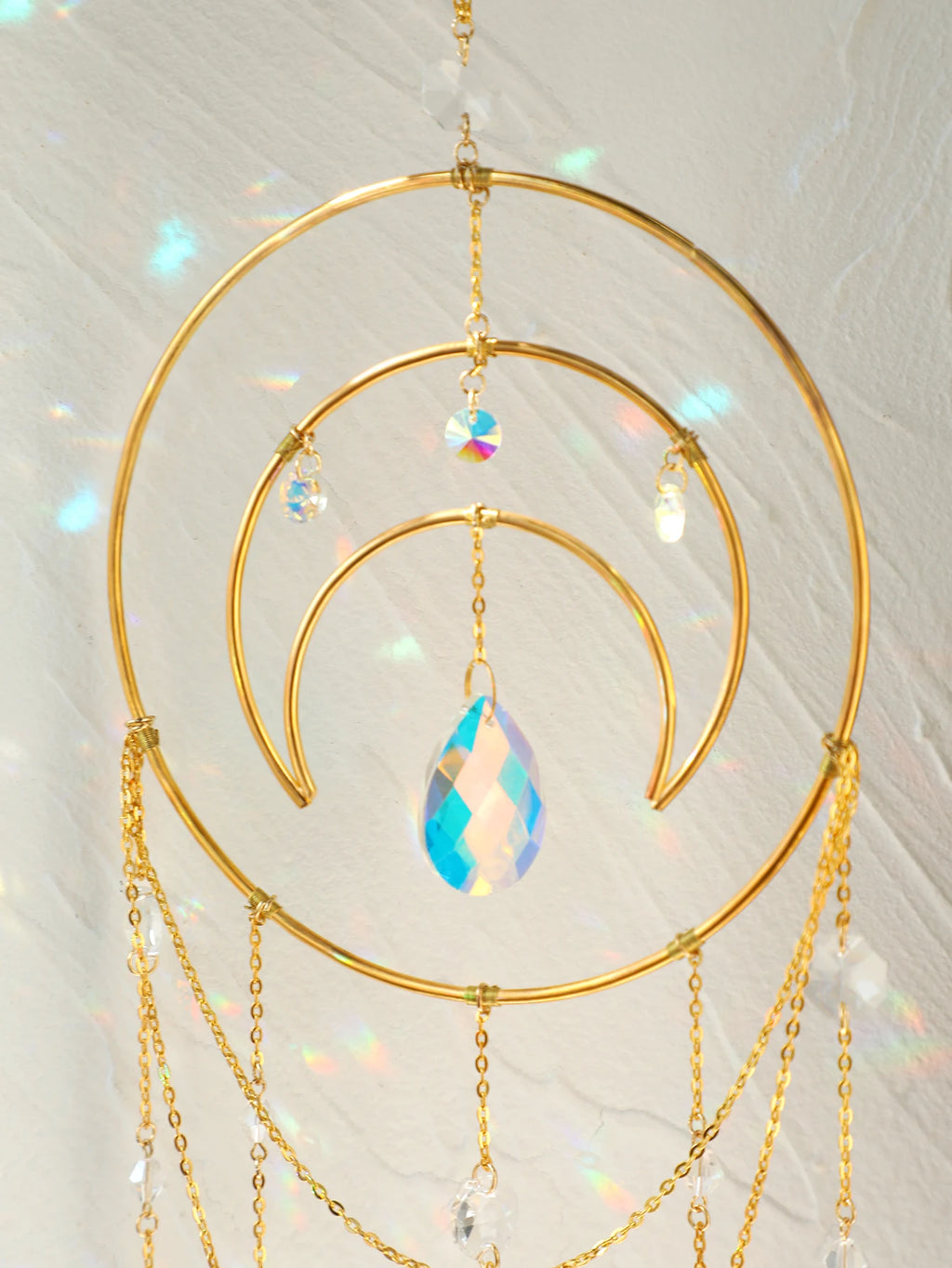Moon Crystal Prism Suncatcher | Window Hanging