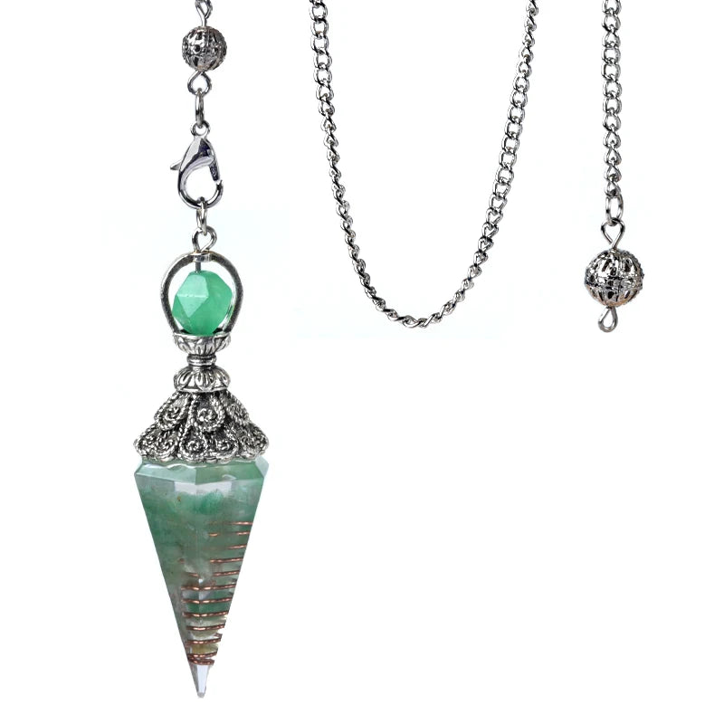 Crystal Pendulum Pendant | Natural Stone Dowsing Necklace
