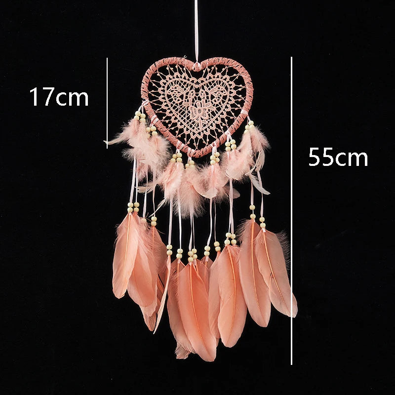 Indian Dream Catcher Wall Hanging | Feather & Bead Boho Wall Decor