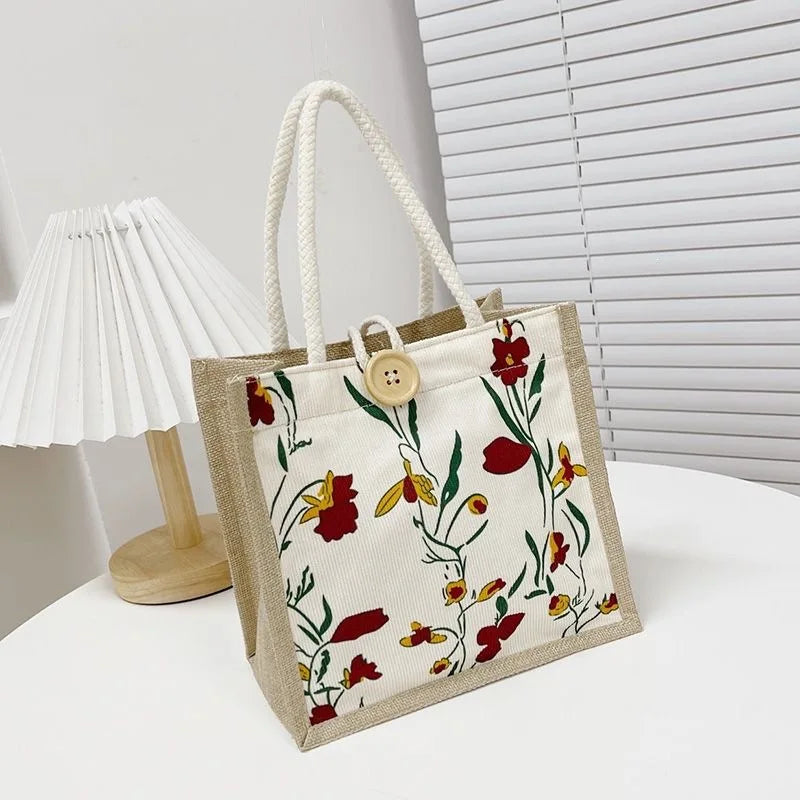 Mini Floral Linen Handbag | Boho Square Bag for Women | 6 Styles