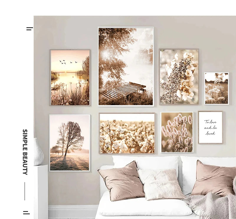 Botanical Landscape Canvas Print | Modern Wall Art for Living Room & Home Décor