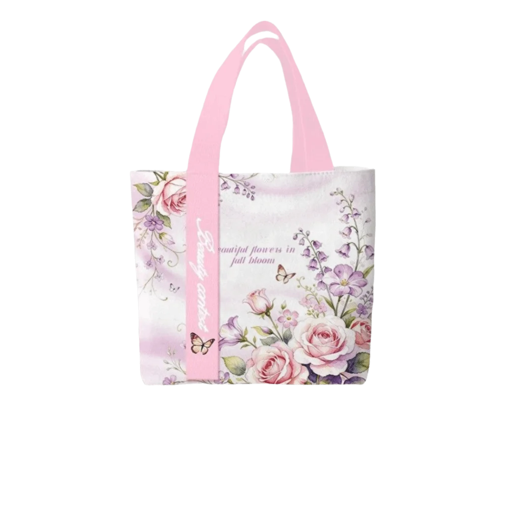 Floral Canvas Tote Bag | Two Size Options