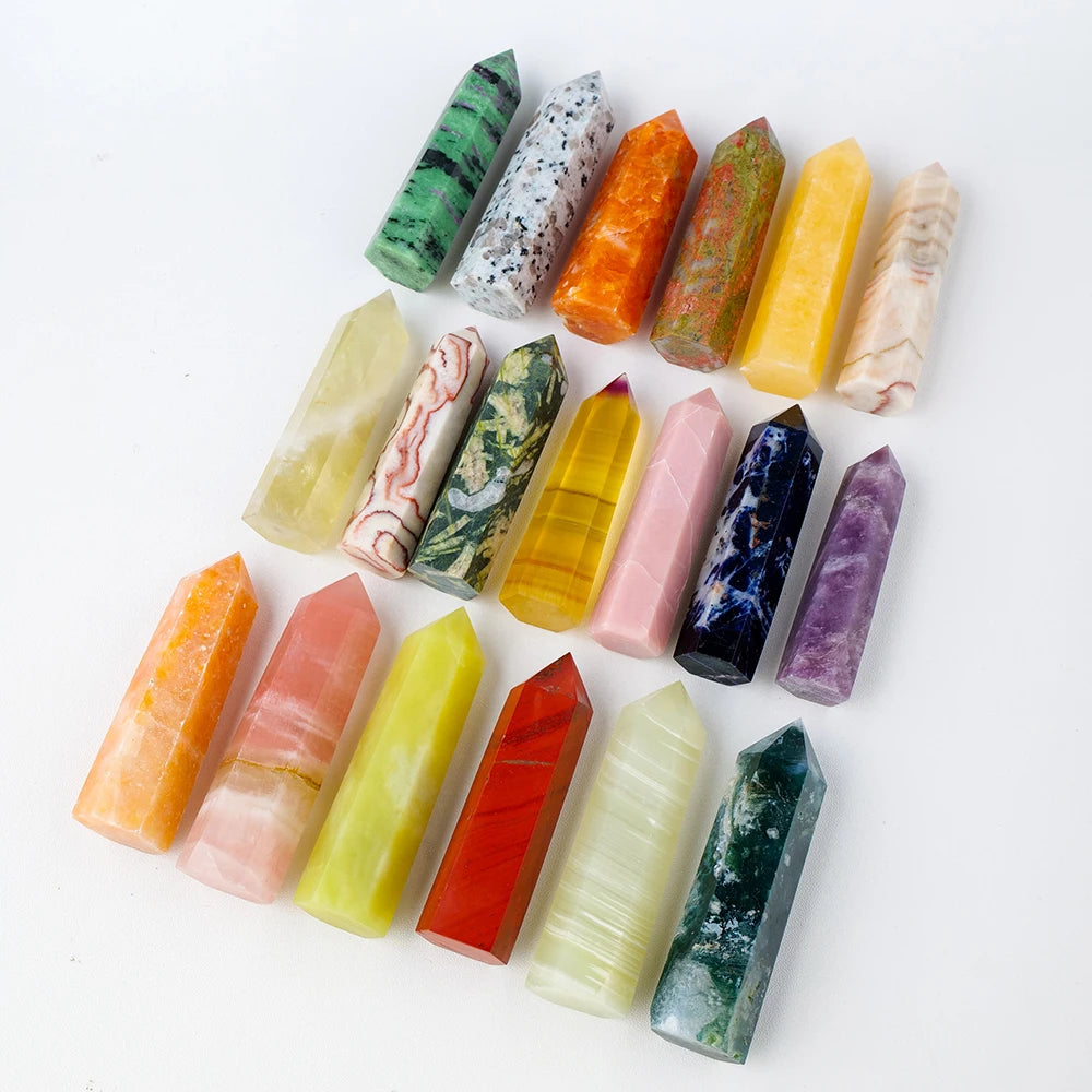 Natural Crystal Tower Wand — Choose Your Stone | Reiki Healing Point for Home Decor & Meditation