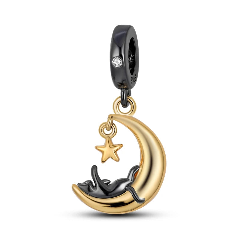 925 Sterling Silver Charm Holder Set – Bag Charm & Key Ring for DIY Jewelry