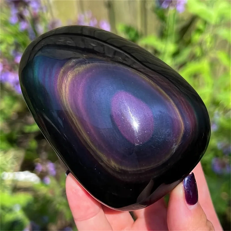 Rainbow Obsidian Crystal Freeform | Deep Purple & Blue Iridescence