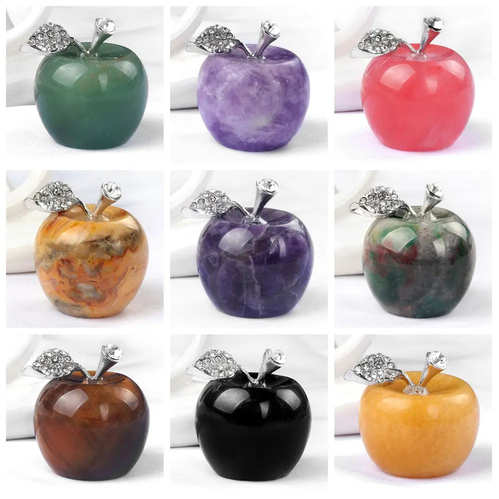 Mini Crystal & Decorative Stone Apple Carvings