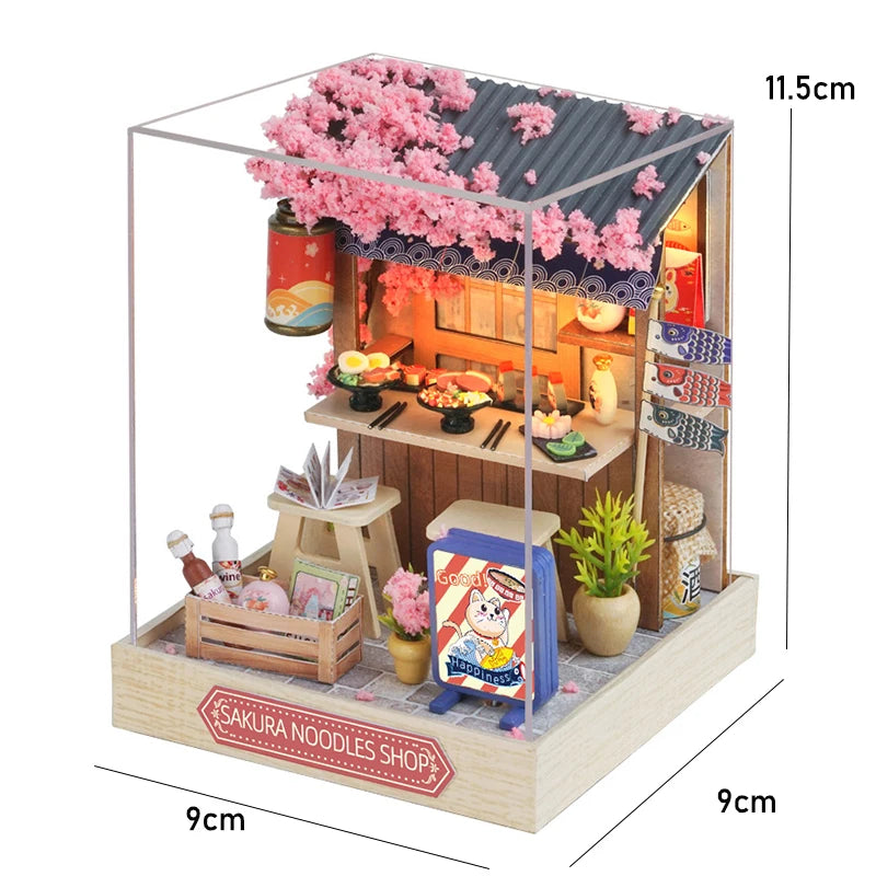 DIY Miniature Dollhouse Kit with LED Lights – 3D Wooden Handmade House for Home Decor & Gifting