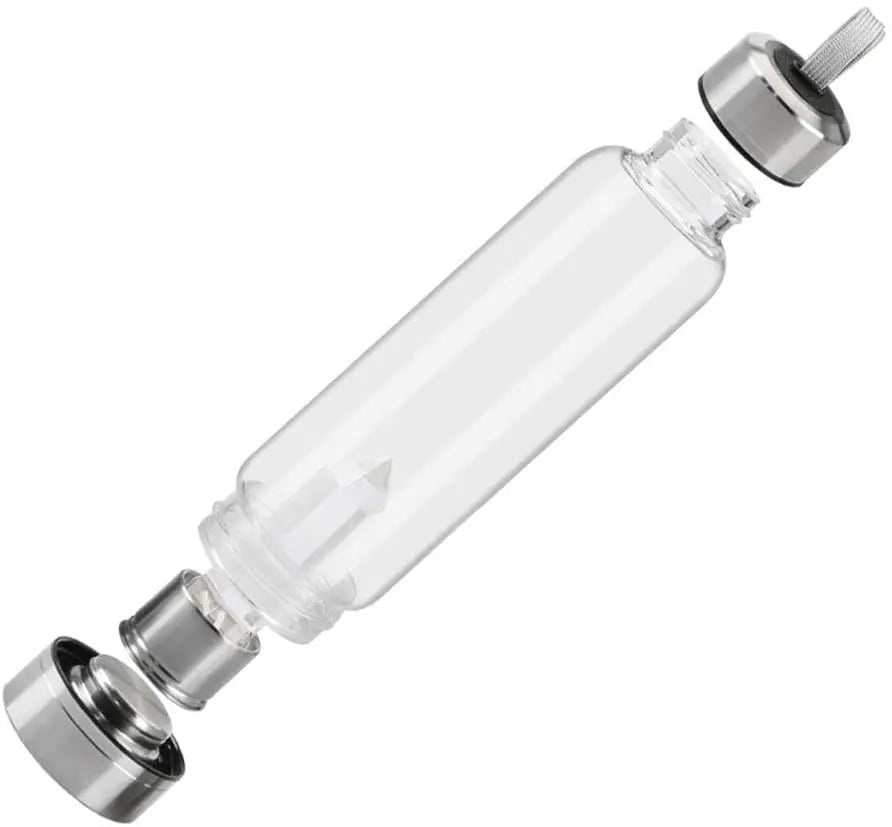 Crystal Infused Glass Water Bottle | Removable Gem Wand