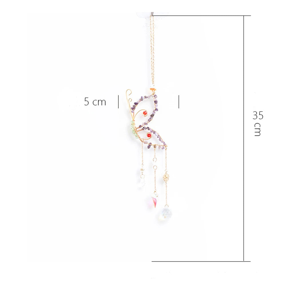 Handcrafted Crystal Wire Suncatcher — Celestial & Nature Prism Pendant