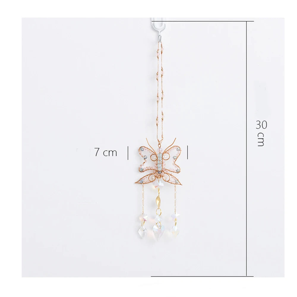Handcrafted Crystal Wire Suncatcher — Celestial & Nature Prism Pendant