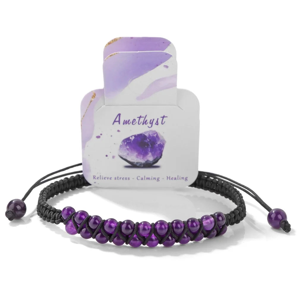 Double Braided Natural Stone Bracelet